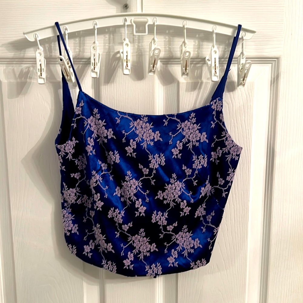 Floral Blue Tank Top